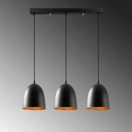 Tattoo Pendant Light 3xE27/40W/230V Black