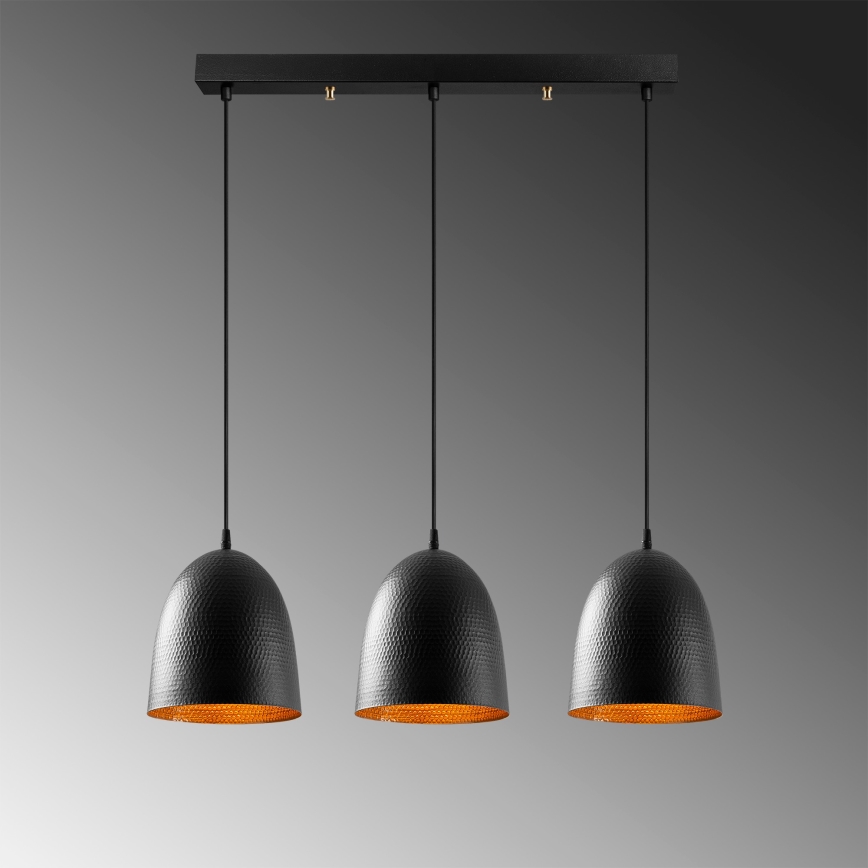 Tattoo Pendant Light 3xE27/40W/230V Black