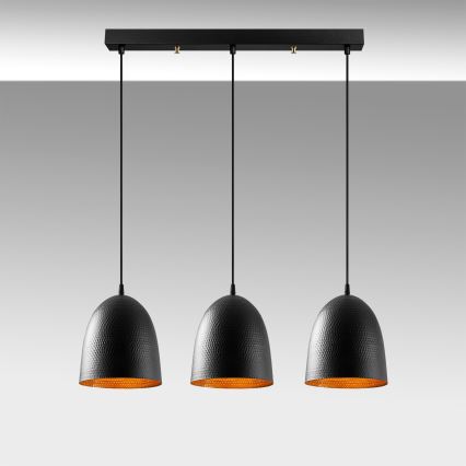Tattoo Pendant Light 3xE27/40W/230V Black