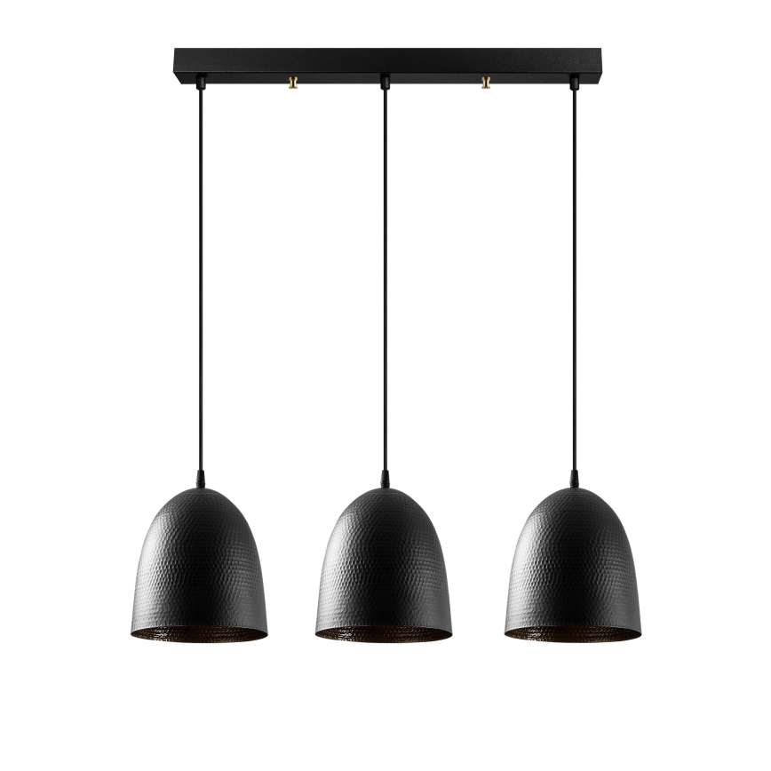 Tattoo Pendant Light 3xE27/40W/230V Black