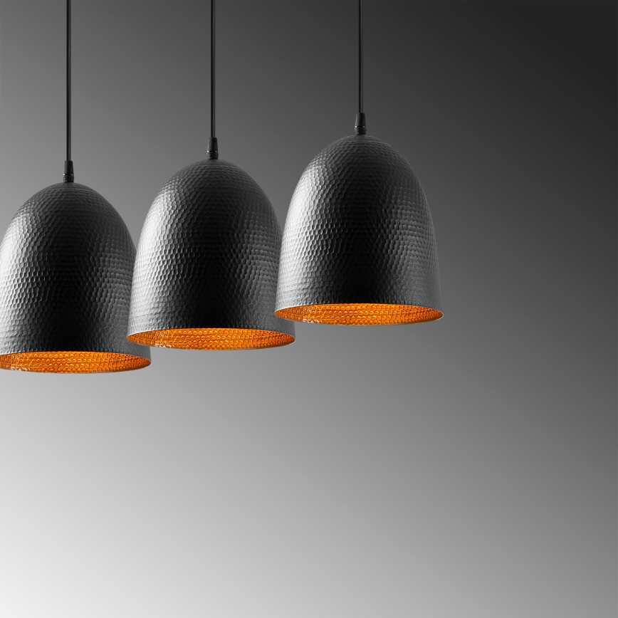 Tattoo Pendant Light 3xE27/40W/230V Black