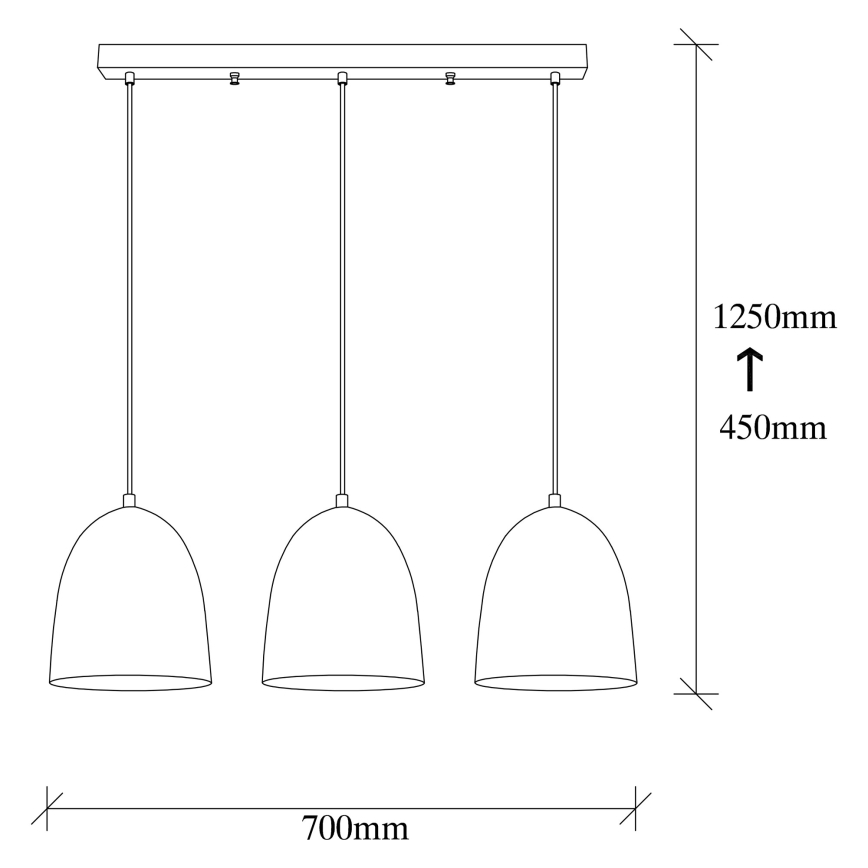 Tattoo Pendant Light 3xE27/40W/230V Black