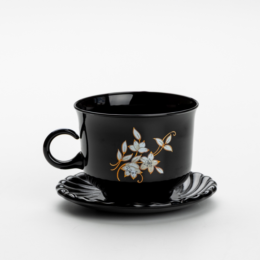 Tea set black bouquet no. 1