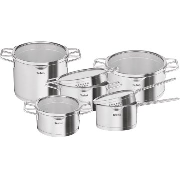 Tefal - 10-piece NORDICA cookware set made of stainless steel