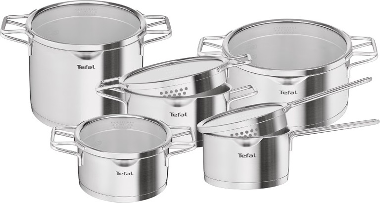 Tefal - 10-piece NORDICA cookware set made of stainless steel