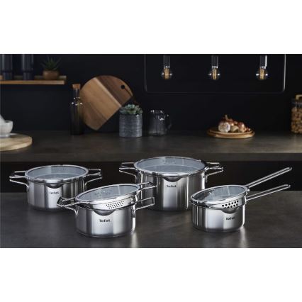 Tefal - 10-piece NORDICA cookware set made of stainless steel