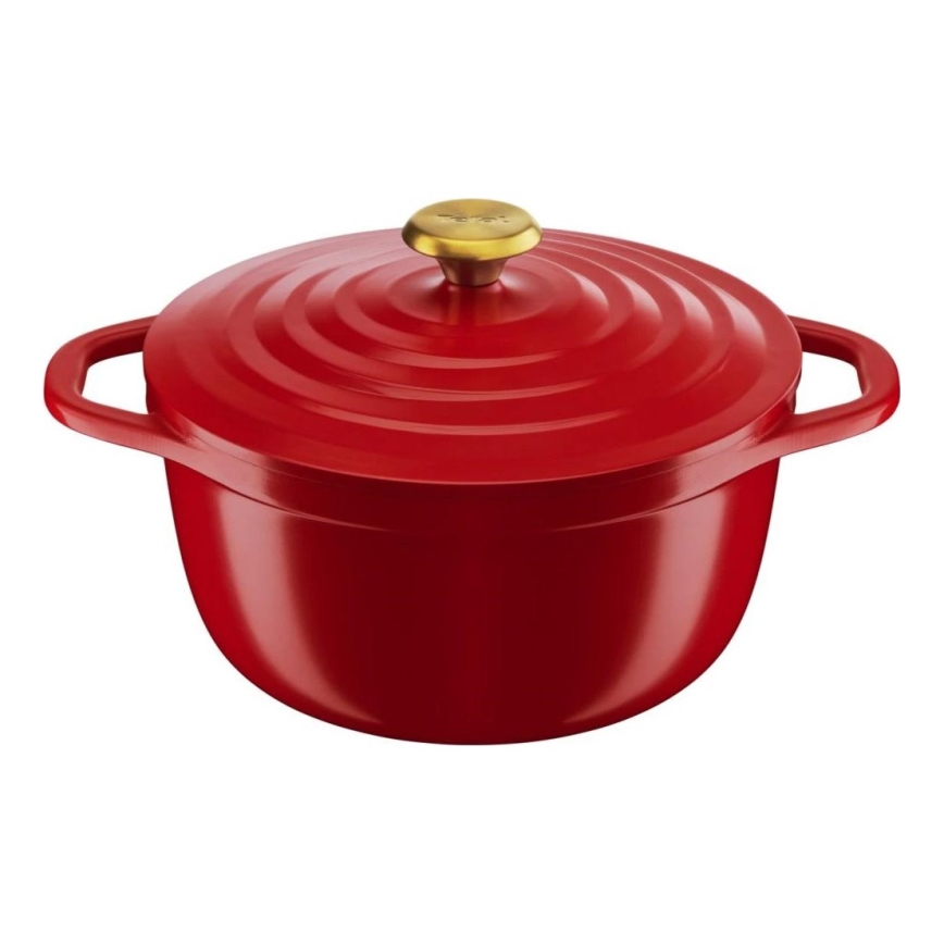 Tefal - AIR 24 cm Casserole with Lid, Red