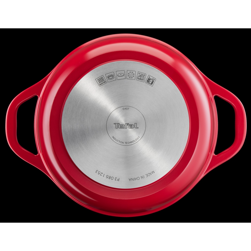 Tefal - AIR 24 cm Casserole with Lid, Red