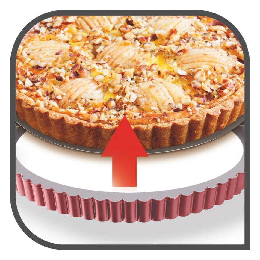 Tefal - Cake form with removable base DELIBAKE 28 cm red