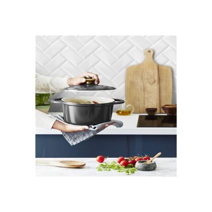 Tefal - Casserole with a lid AIR 20 cm anthracite