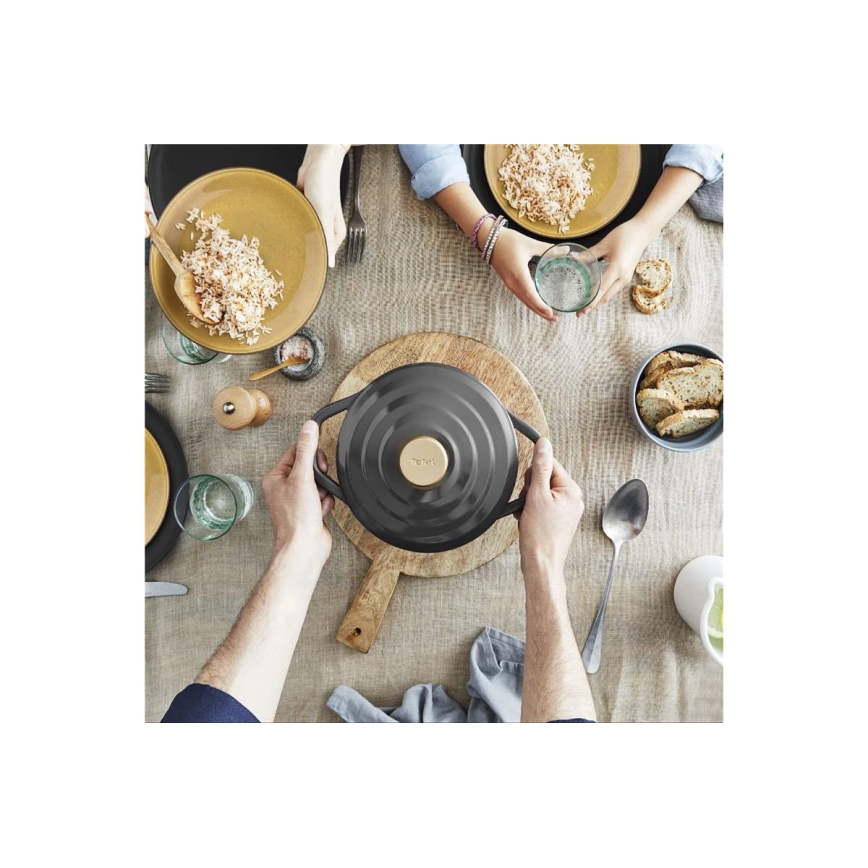 Tefal - Casserole with a lid AIR 20 cm anthracite