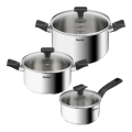 Tefal - DELICIOUS 3-piece stainless steel pot set