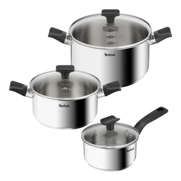 Tefal - DELICIOUS 3-piece stainless steel pot set