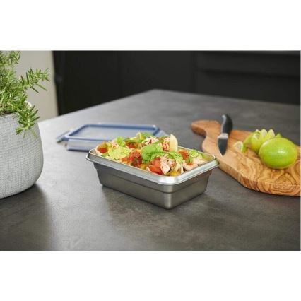 Tefal - Food container 0,8 l MSEAL STEEL blue/stainless steel
