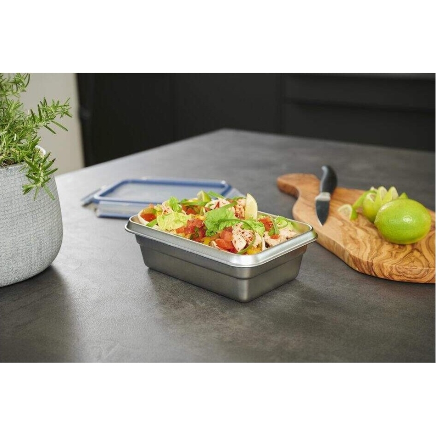 Tefal - Food container 0,8 l MSEAL STEEL blue/stainless steel