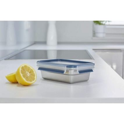Tefal - Food container 0,8 l MSEAL STEEL blue/stainless steel