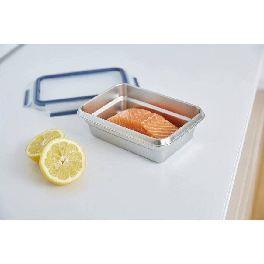 Tefal - Food container 0,8 l MSEAL STEEL blue/stainless steel