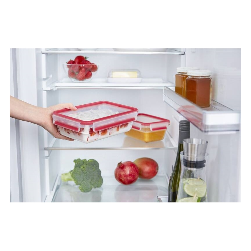 Tefal - Food storage container 0.85 L MSEAL GLASS red/glass