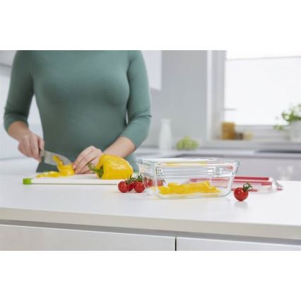 Tefal - Food storage container 0.85 L MSEAL GLASS red/glass