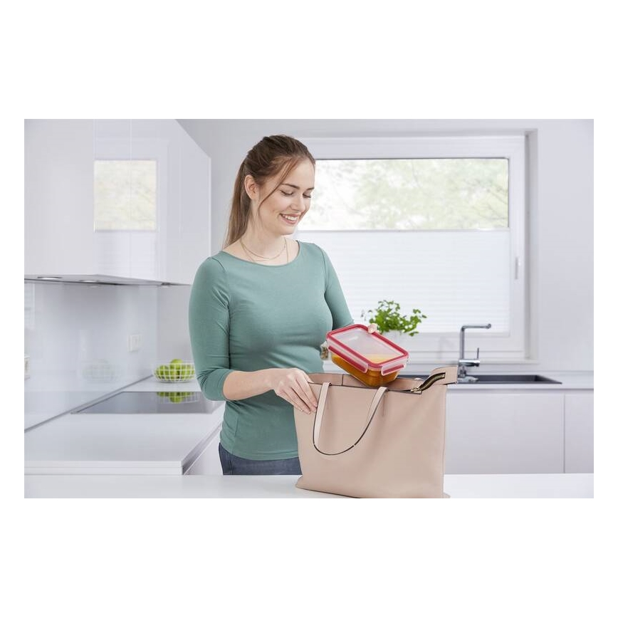 Tefal - Food storage container 0.85 L MSEAL GLASS red/glass