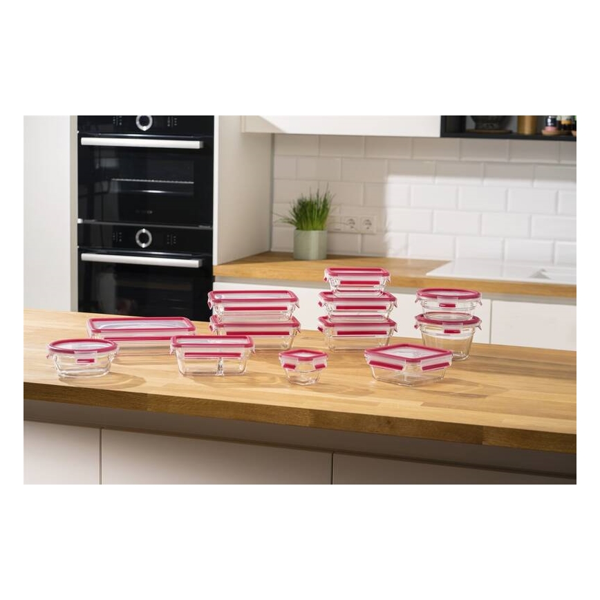 Tefal - Food storage container 0.85 L MSEAL GLASS red/glass