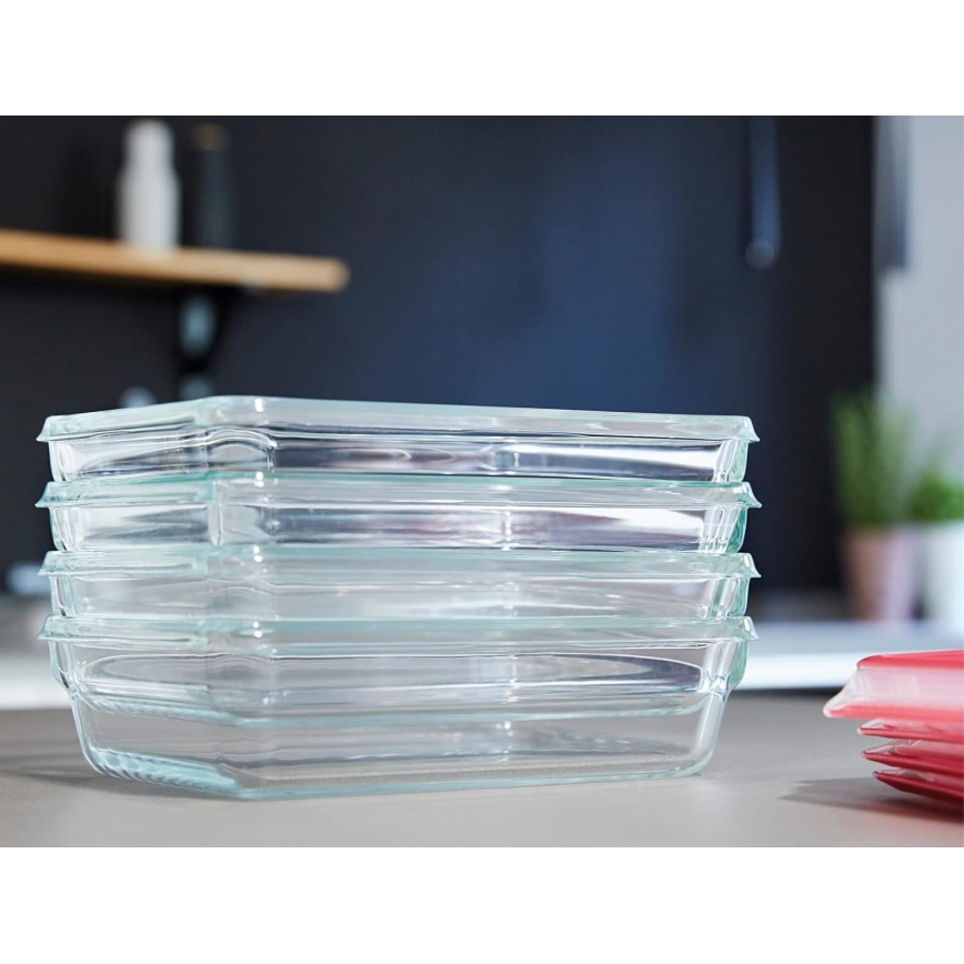Tefal - Food storage container 1,3 l MSEAL GLASS red/glass