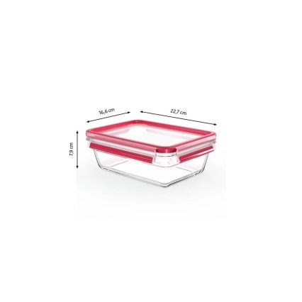 Tefal - Food storage container 1,3 l MSEAL GLASS red/glass