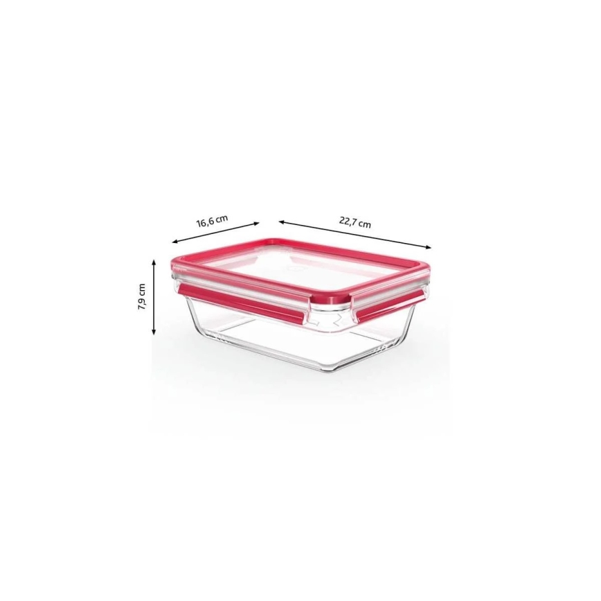 Tefal - Food storage container 1,3 l MSEAL GLASS red/glass
