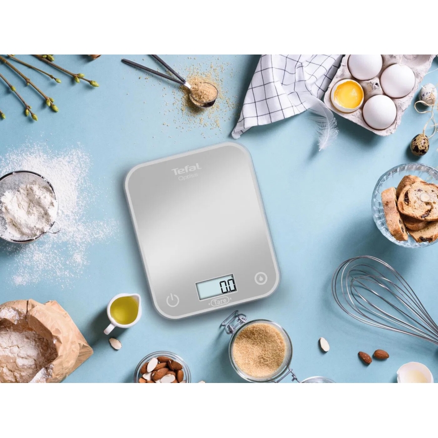 Tefal - Kitchen scale OPTISS 2xAAA grey