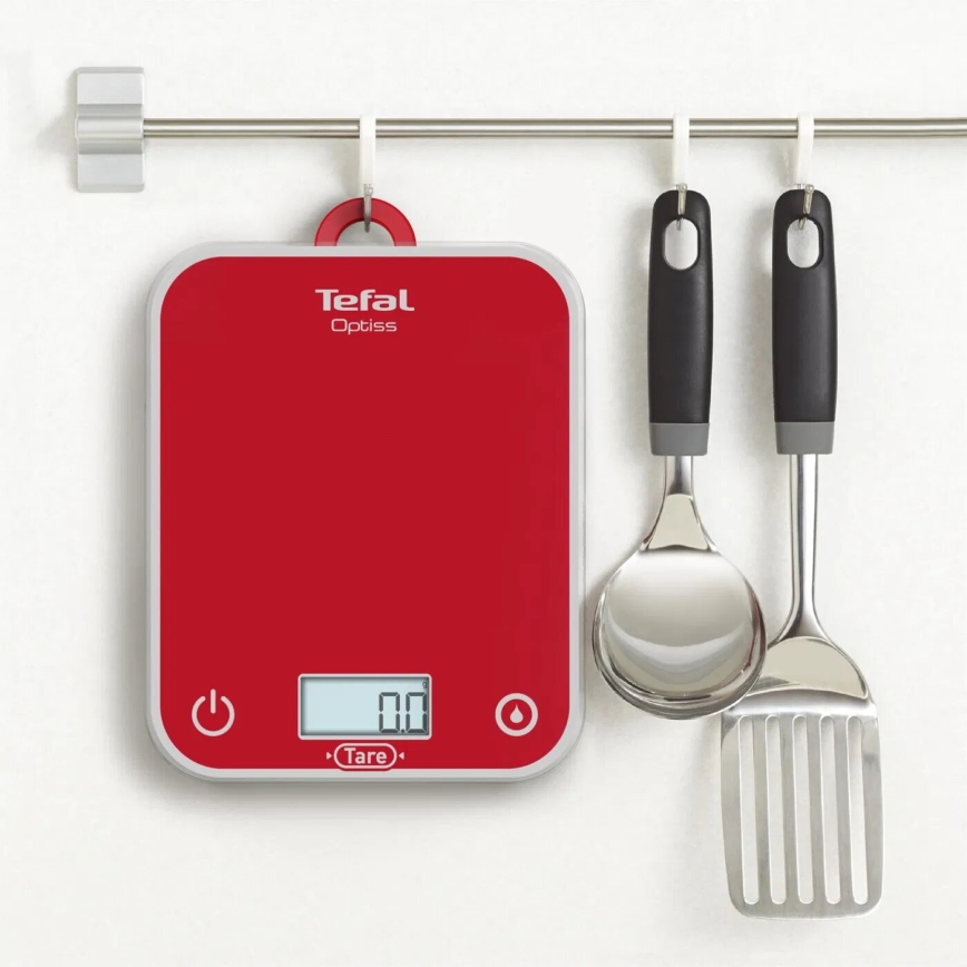 Tefal - Kitchen scale OPTISS 2xAAA red