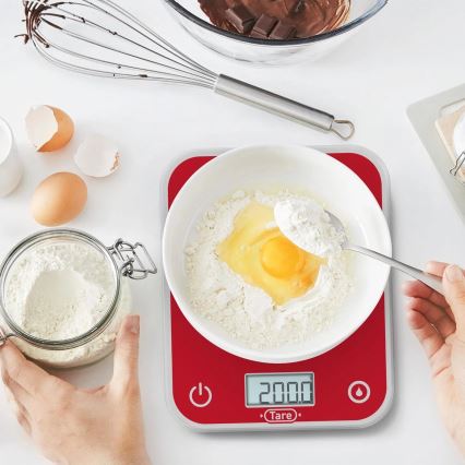 Tefal - Kitchen scale OPTISS 2xAAA red