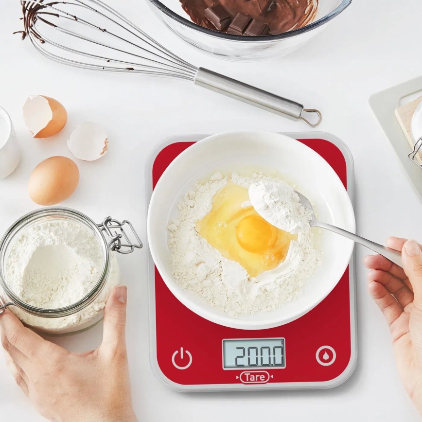 Tefal - Kitchen scale OPTISS 2xAAA red