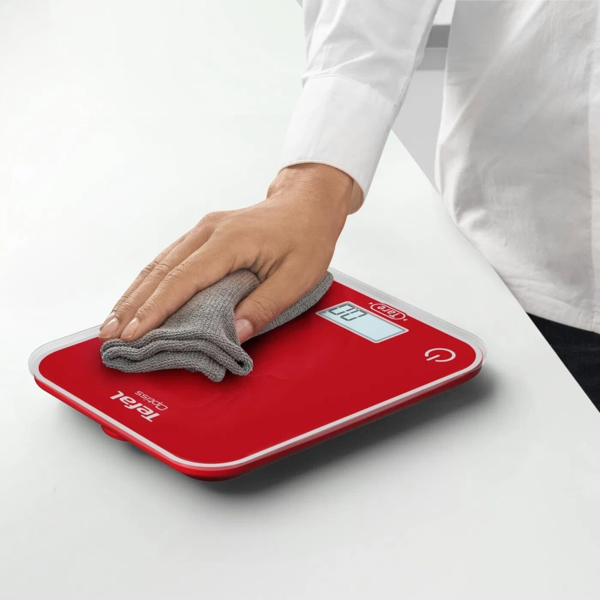 Tefal - Kitchen scale OPTISS 2xAAA red