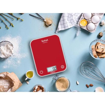 Tefal - Kitchen scale OPTISS 2xAAA red