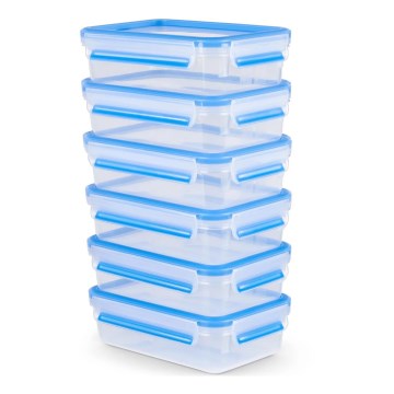 Tefal MASTER SEAL FRESH 6-piece Food Storage Container Set 0.8 L, Blue