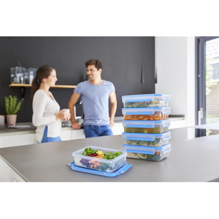 Tefal MASTER SEAL FRESH 6-piece Food Storage Container Set 0.8 L, Blue