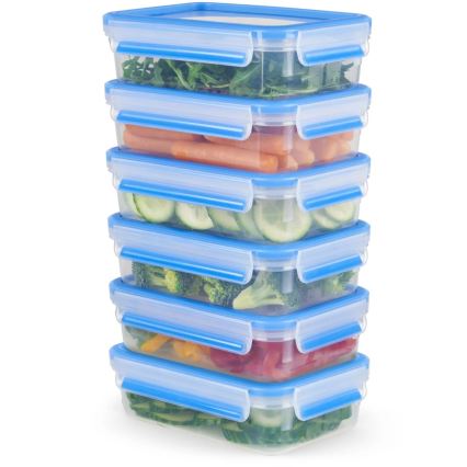 Tefal MASTER SEAL FRESH 6-piece Food Storage Container Set 0.8 L, Blue