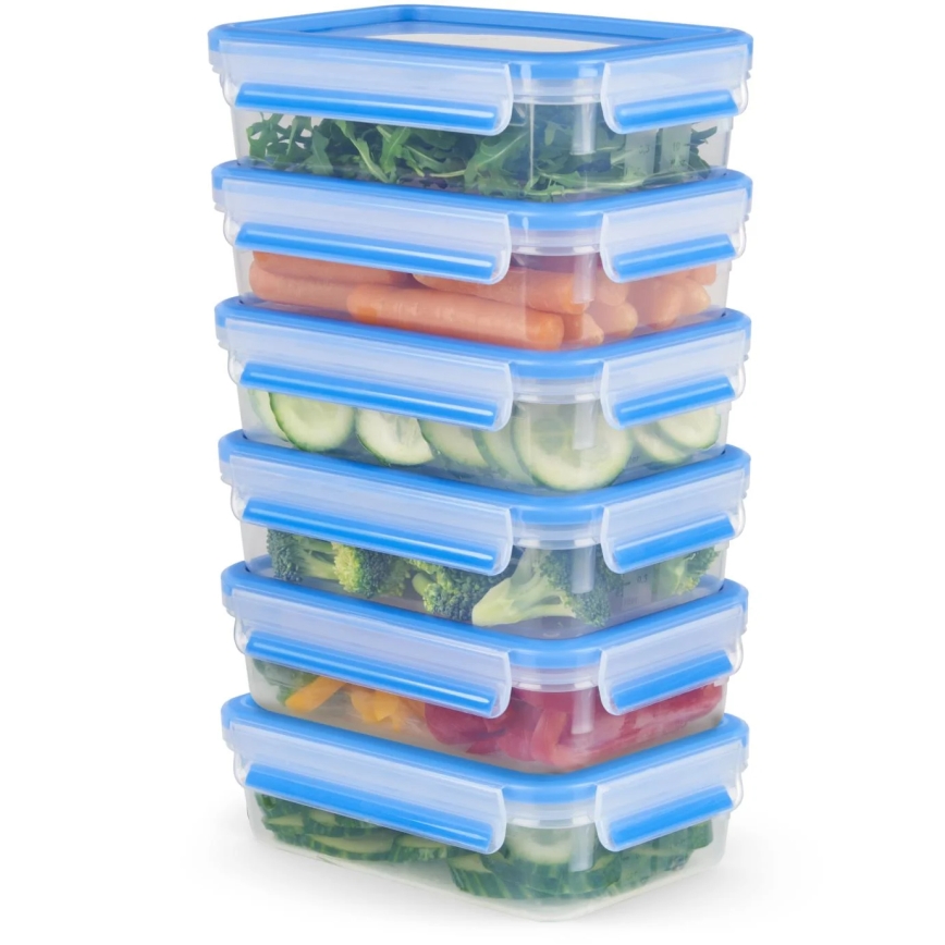 Tefal MASTER SEAL FRESH 6-piece Food Storage Container Set 0.8 L, Blue