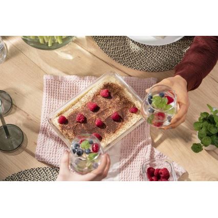 Tefal - MSEAL GLASS 2 L Food Storage Container, Red/Glass