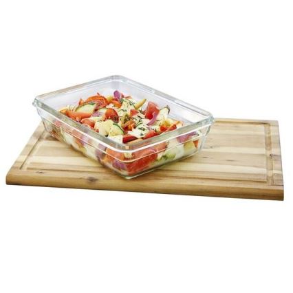 Tefal - MSEAL GLASS 2 L Food Storage Container, Red/Glass