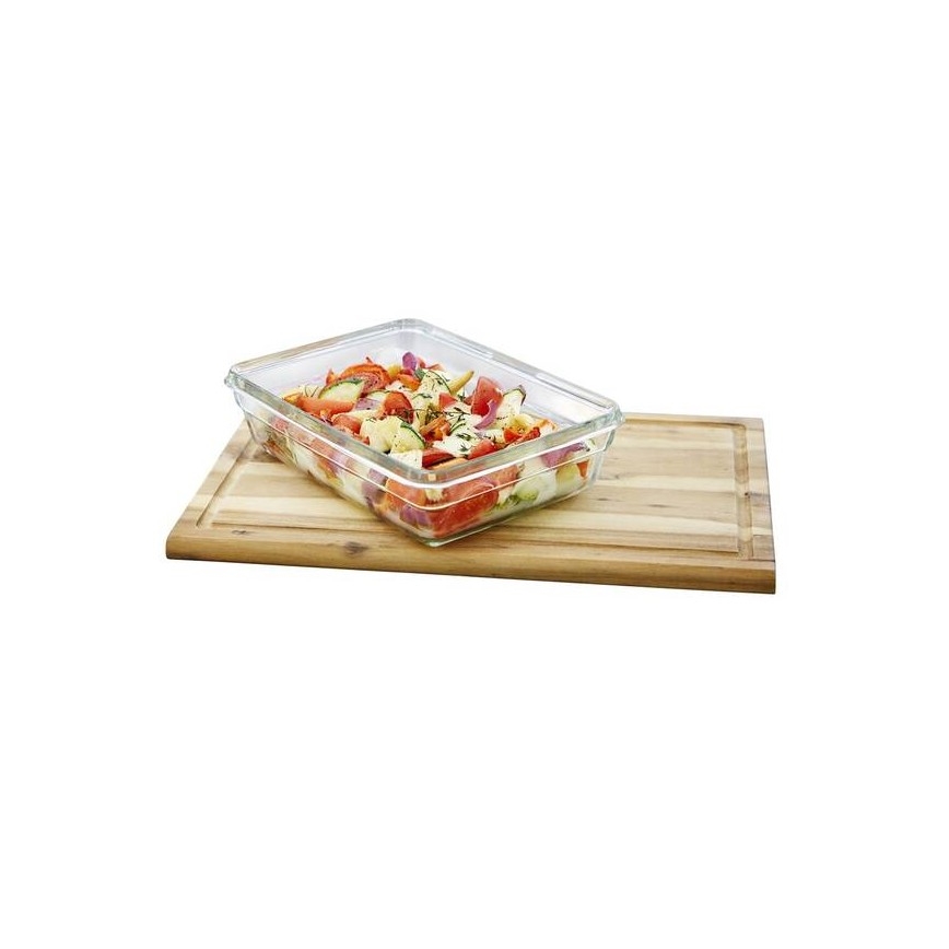 Tefal - MSEAL GLASS 2 L Food Storage Container, Red/Glass