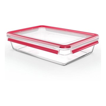 Tefal - MSEAL GLASS 3 L Food Container, Red/Glass