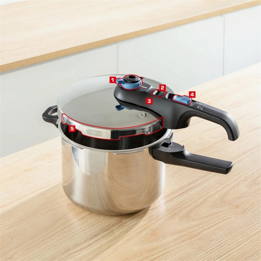Tefal - Pressure cooker 4 l SECURE TRENDY stainless steel