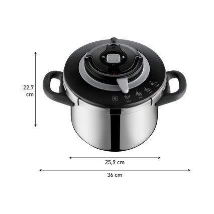 Tefal - Pressure cooker 6 l CLIPSO+ CHEF stainless steel