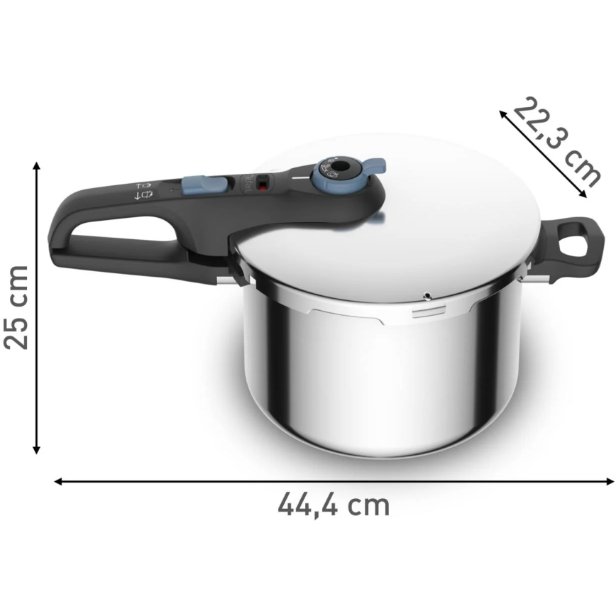 Tefal - Pressure cooker 6 l SECURE TRENDY stainless steel