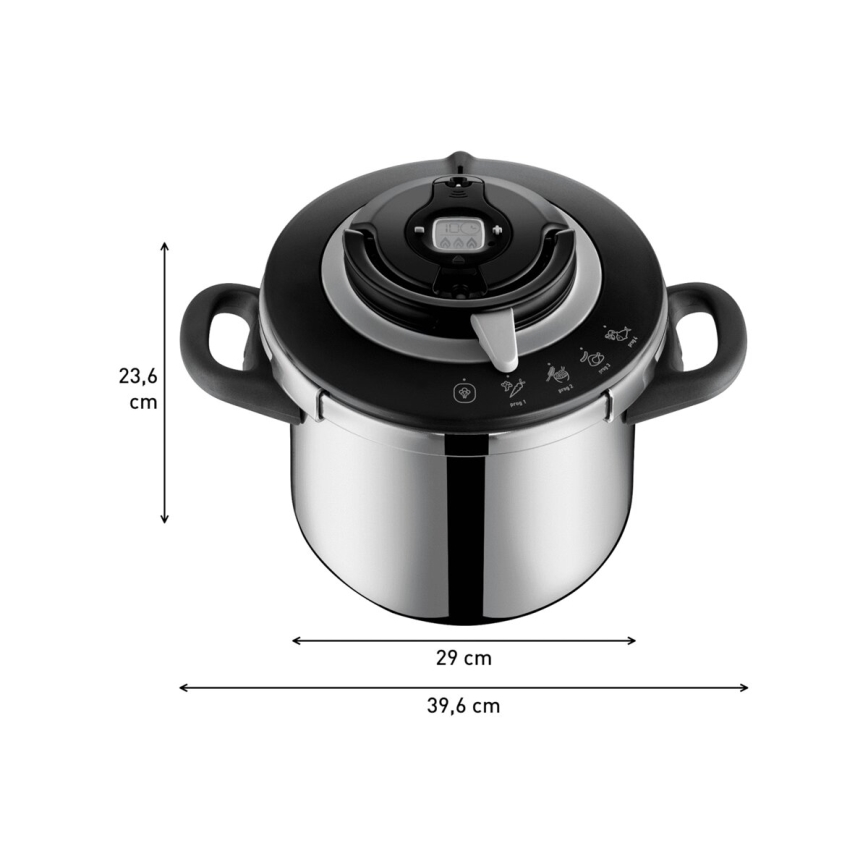 Tefal - Pressure cooker 8 l CLIPSO+ CHEF stainless steel