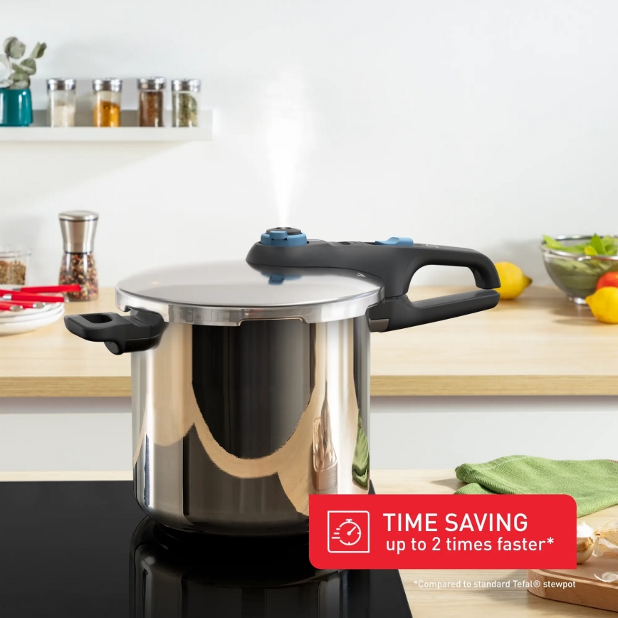Tefal - Pressure cooker 8 l SECURE TRENDY stainless steel