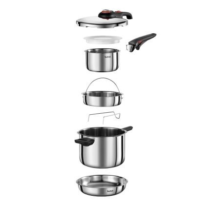 Tefal - SECURE TRENDY 6 L Pressure Cooker + INGENIO EMOTION 5-piece Set