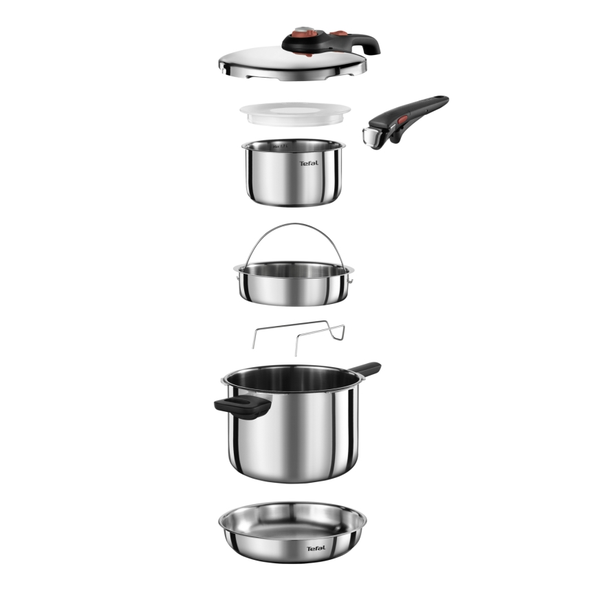 Tefal - SECURE TRENDY 6 L Pressure Cooker + INGENIO EMOTION 5-piece Set