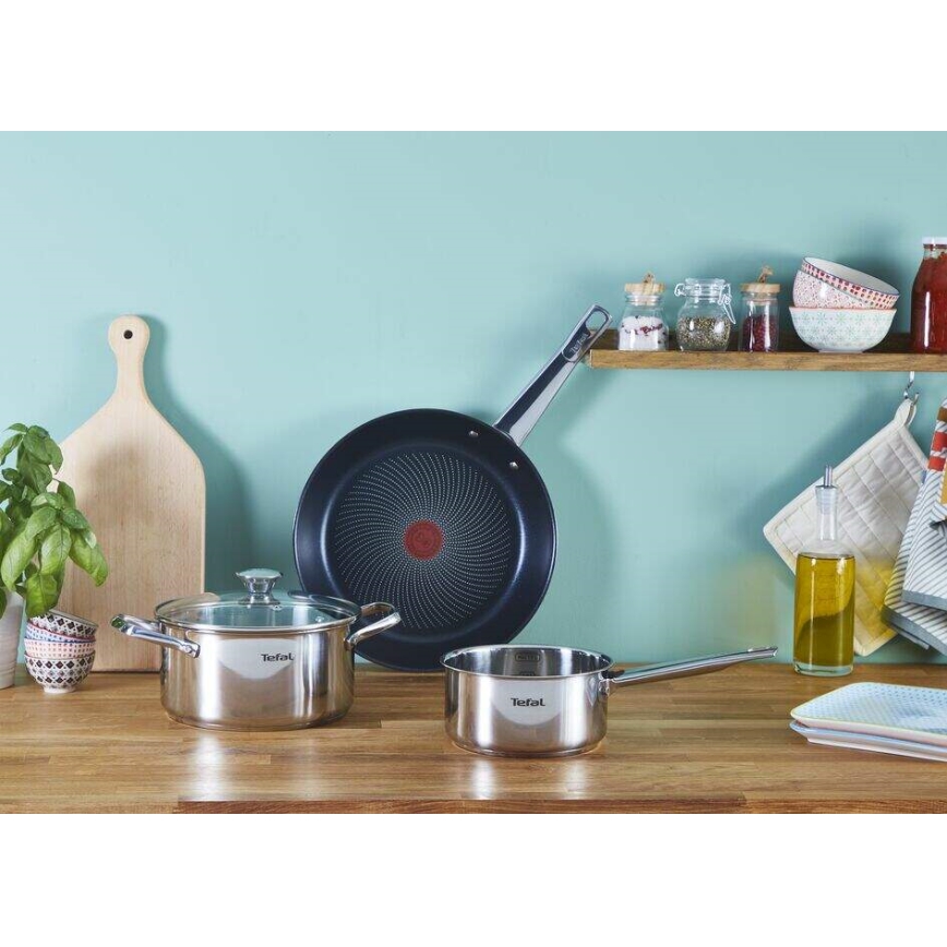 Tefal - Set of cookware 10 pcs COOK EAT stainless steel